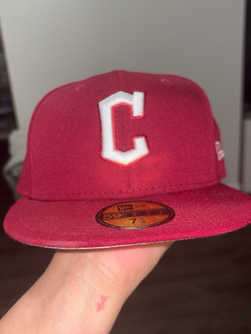 New Era Maroon Fitted Cap with White 'C' Logo